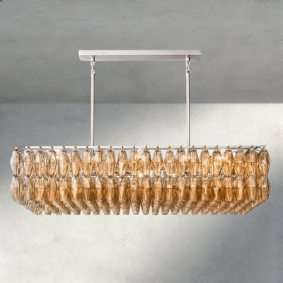 CIHELA CLEAR/ SMOKE GLASS RECTANGULAR CHANDELIER 54", 74" - cyranlighting