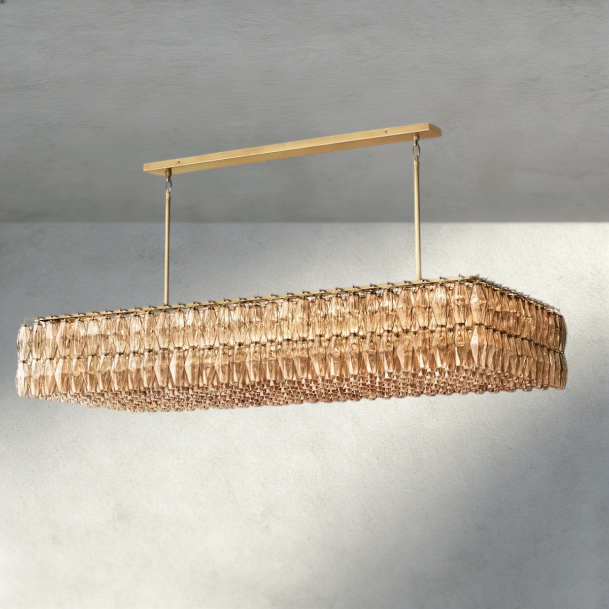 CIHELA CLEAR/ SMOKE GLASS RECTANGULAR CHANDELIER 54", 74" - cyranlighting