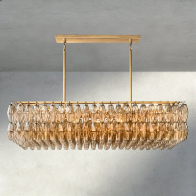 CIHELA CLEAR/ SMOKE GLASS RECTANGULAR CHANDELIER 54", 74" - cyranlighting