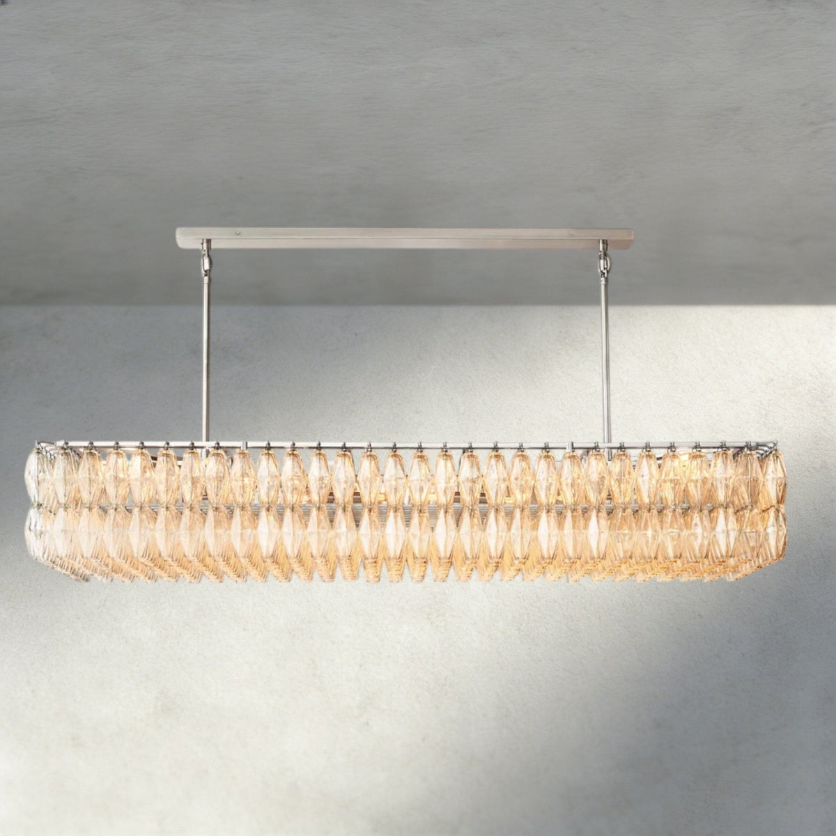 CIHELA CLEAR/ SMOKE GLASS RECTANGULAR CHANDELIER 54", 74" - cyranlighting