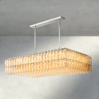 CIHELA CLEAR/ SMOKE GLASS RECTANGULAR CHANDELIER 54", 74" - cyranlighting