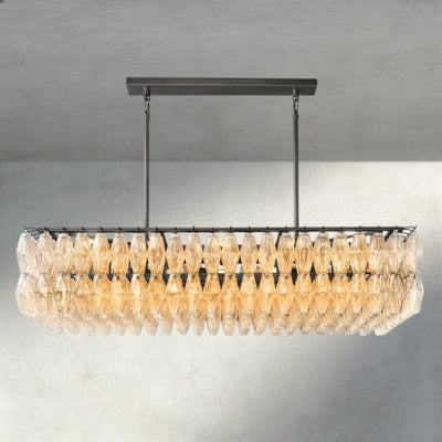 CIHELA CLEAR/ SMOKE GLASS RECTANGULAR CHANDELIER 54", 74" - cyranlighting