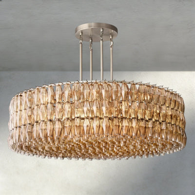 CIHELA CLEAR/ SMOKE GLASS ROUND CHANDELIER 37", 47", 62" - cyranlighting
