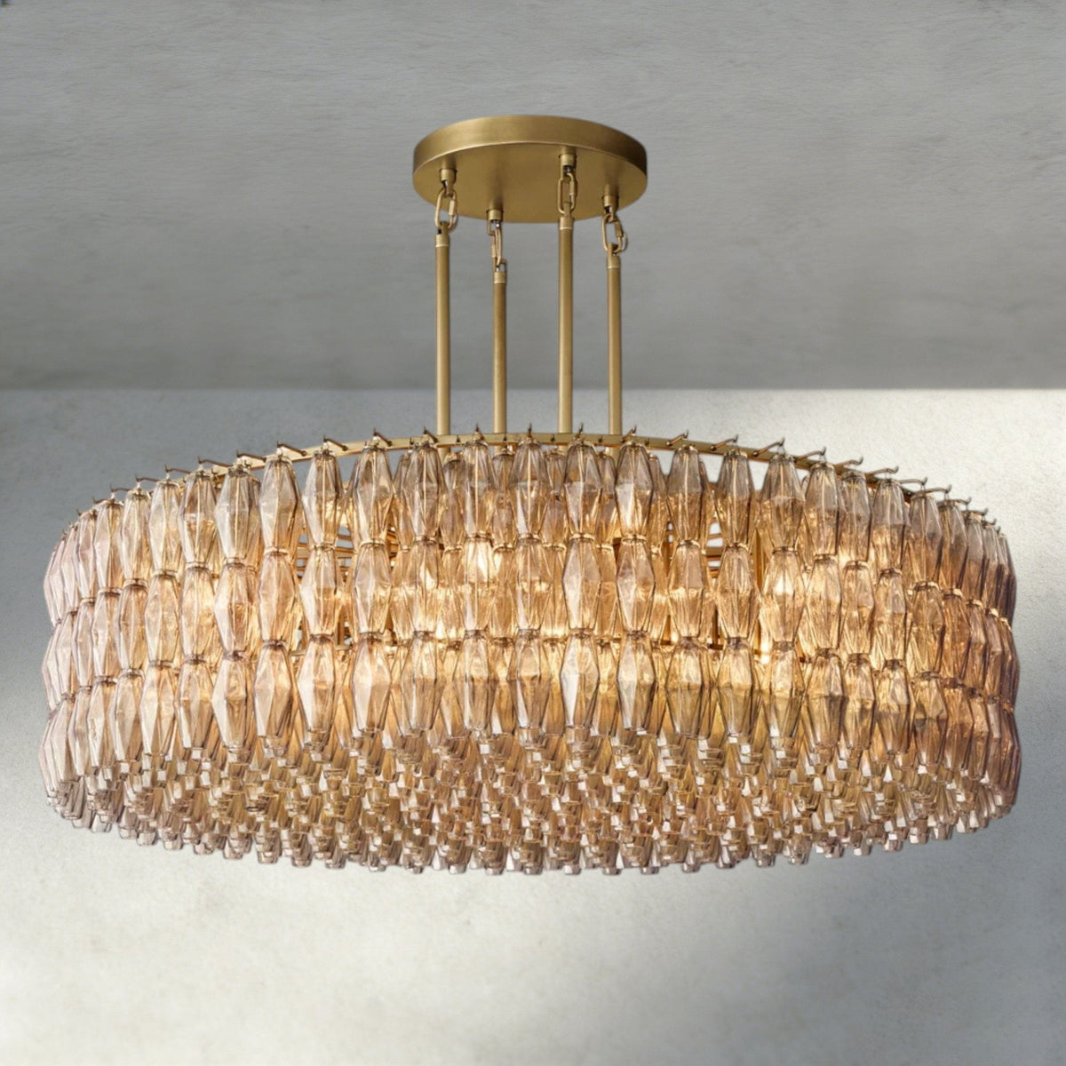 CIHELA CLEAR/ SMOKE GLASS ROUND CHANDELIER 37", 47", 62" - cyranlighting