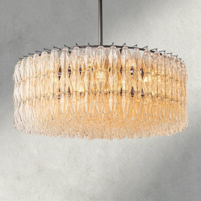 CIHELA CLEAR/ SMOKE GLASS ROUND CHANDELIER 37", 47", 62" - cyranlighting