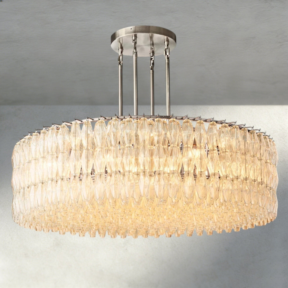 CIHELA CLEAR/ SMOKE GLASS ROUND CHANDELIER 37", 47", 62" - cyranlighting