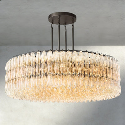 CIHELA CLEAR/ SMOKE GLASS ROUND CHANDELIER 37", 47", 62" - cyranlighting