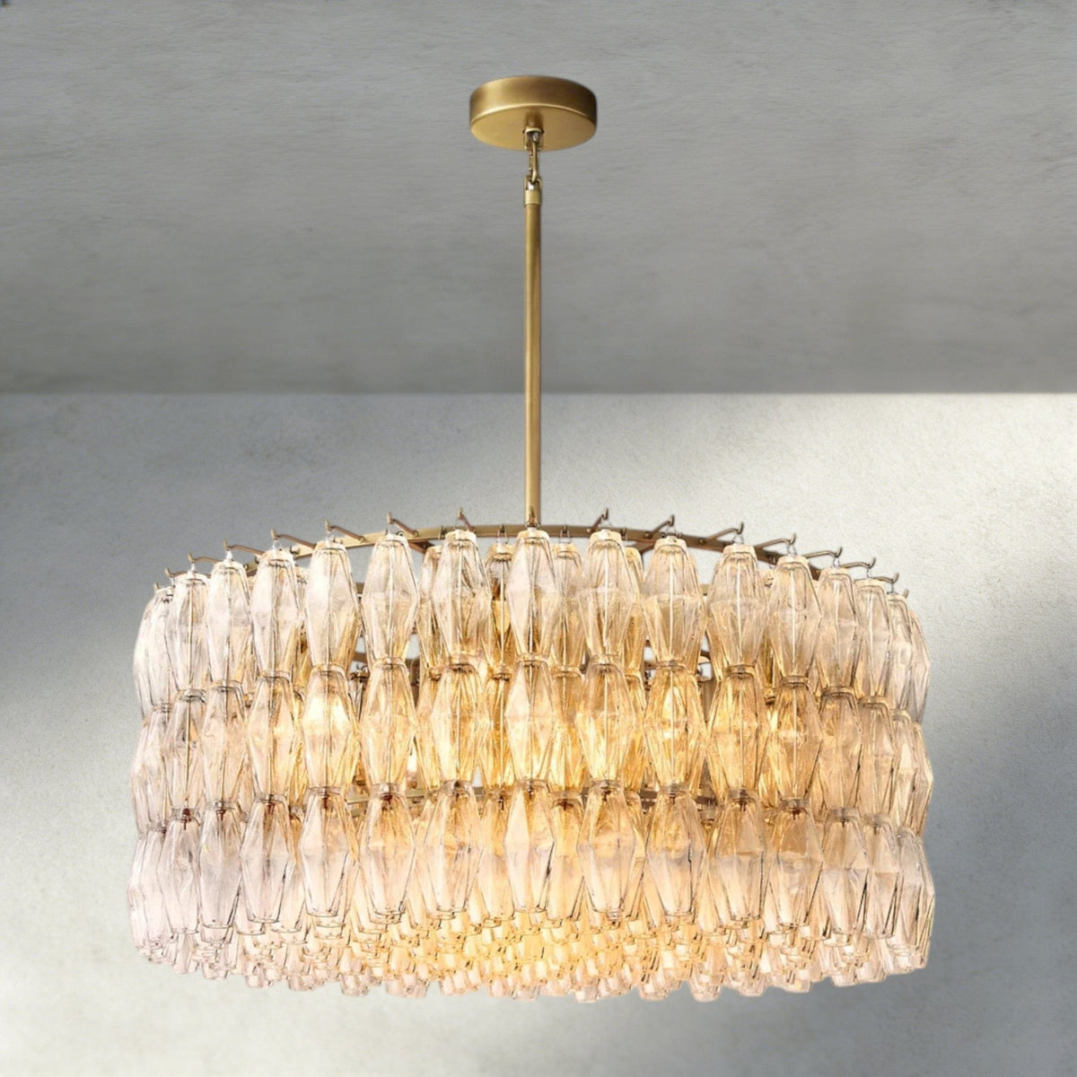 CIHELA CLEAR/ SMOKE GLASS ROUND CHANDELIER 37", 47", 62" - cyranlighting