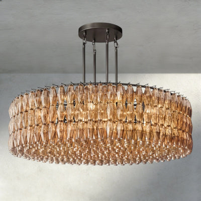 CIHELA CLEAR/ SMOKE GLASS ROUND CHANDELIER 37", 47", 62" - cyranlighting