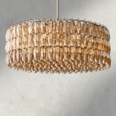CIHELA CLEAR/ SMOKE GLASS ROUND CHANDELIER 37", 47", 62" - cyranlighting