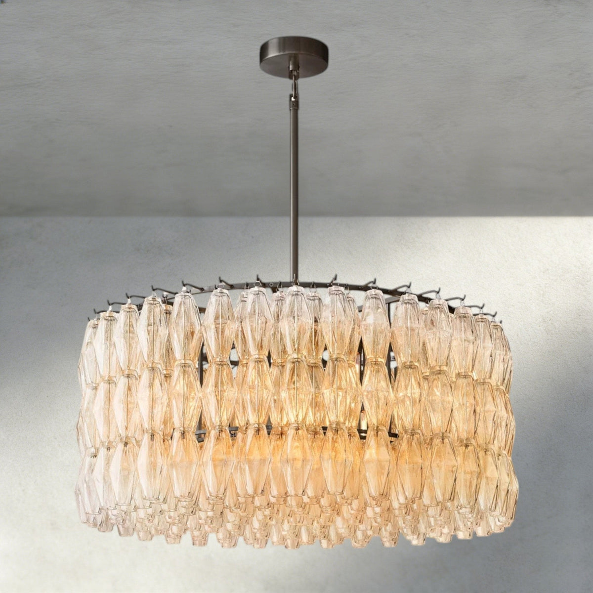 CIHELA CLEAR/ SMOKE GLASS ROUND CHANDELIER 37", 47", 62" - cyranlighting