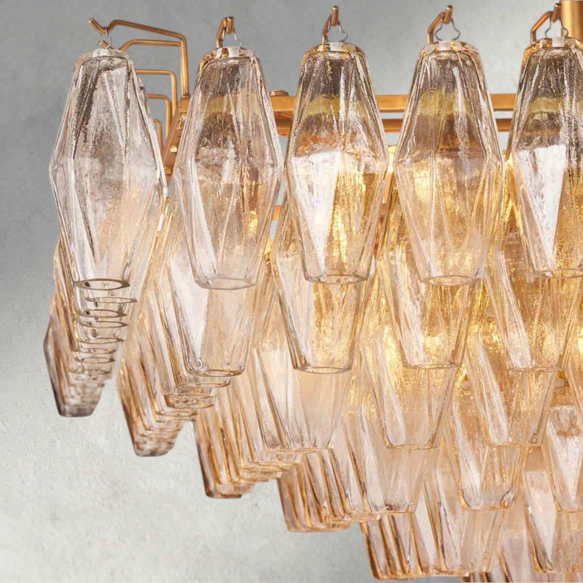 CIHELA CLEAR/ SMOKE GLASS TIERED RECTANGULAR CHANDELIER 54", 74" - cyranlighting