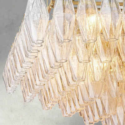 CIHELA CLEAR/ SMOKE GLASS TIERED RECTANGULAR CHANDELIER 54", 74" - cyranlighting