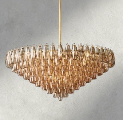CIHELA CLEAR/ SMOKE GLASS TIERED ROUND CHANDELIER 37", 47", 62" - cyranlighting