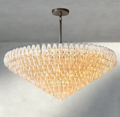 CIHELA CLEAR/ SMOKE GLASS TIERED ROUND CHANDELIER 37", 47", 62" - cyranlighting