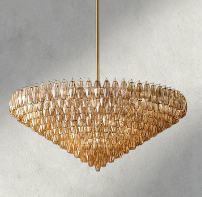 CIHELA CLEAR/ SMOKE GLASS TIERED ROUND CHANDELIER 37", 47", 62" - cyranlighting