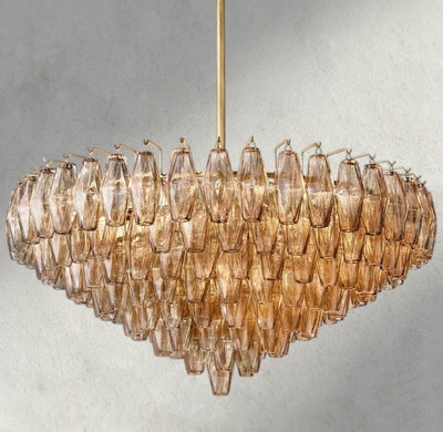 CIHELA CLEAR/ SMOKE GLASS TIERED ROUND CHANDELIER 37", 47", 62" - cyranlighting