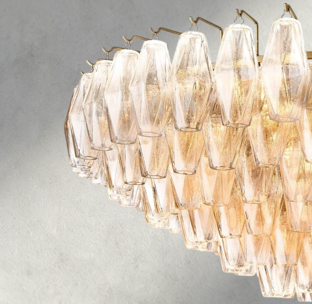 CIHELA CLEAR/ SMOKE GLASS TIERED ROUND CHANDELIER 37", 47", 62" - cyranlighting