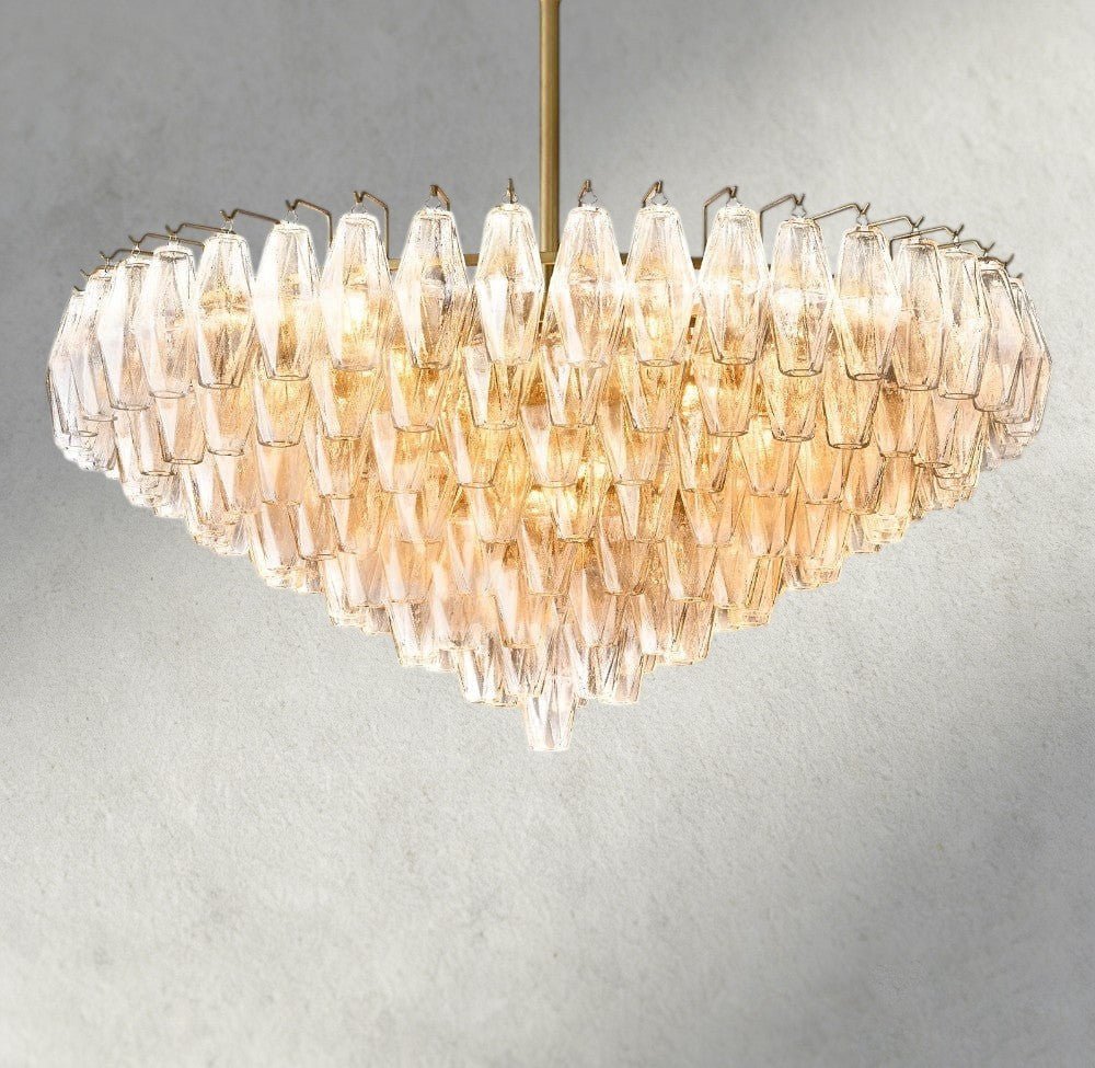 CIHELA CLEAR/ SMOKE GLASS TIERED ROUND CHANDELIER 37", 47", 62" - cyranlighting