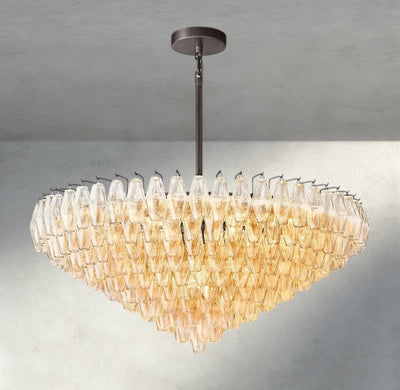 CIHELA CLEAR/ SMOKE GLASS TIERED ROUND CHANDELIER 37", 47", 62" - cyranlighting