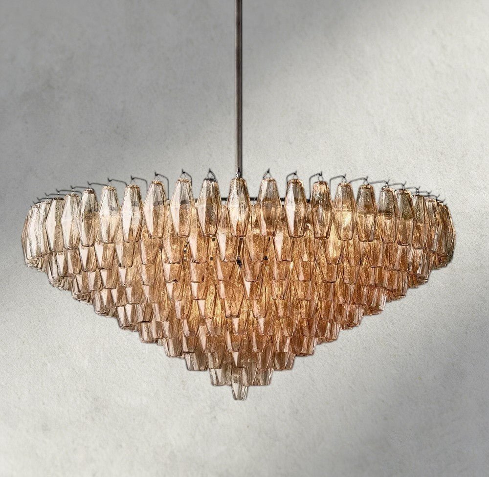 CIHELA CLEAR/ SMOKE GLASS TIERED ROUND CHANDELIER 37", 47", 62" - cyranlighting