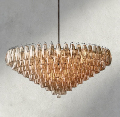 CIHELA CLEAR/ SMOKE GLASS TIERED ROUND CHANDELIER 37", 47", 62" - cyranlighting