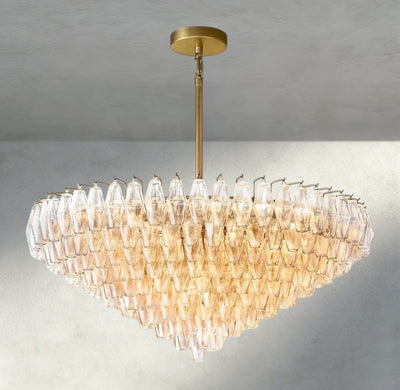 CIHELA CLEAR/ SMOKE GLASS TIERED ROUND CHANDELIER 37", 47", 62" - cyranlighting