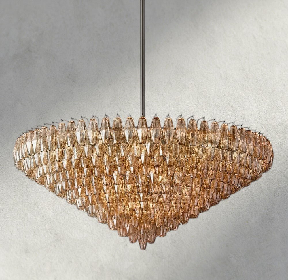 CIHELA CLEAR/ SMOKE GLASS TIERED ROUND CHANDELIER 37", 47", 62" - cyranlighting