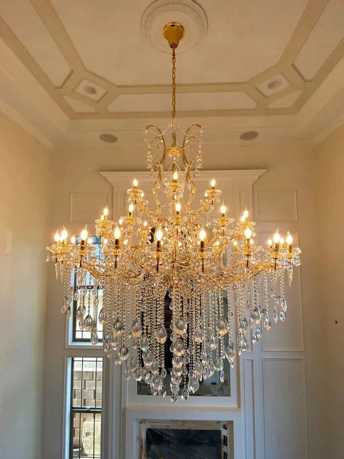 Classic Modern Multi - layers Crystal Chandelier for Staircase/Foyer/Villa - cyranlamps