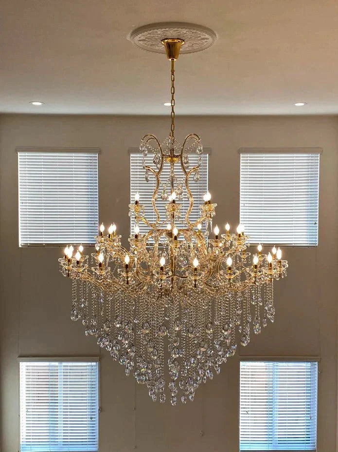 Classic Modern Multi - layers Crystal Chandelier for Staircase/Foyer/Villa - cyranlamps