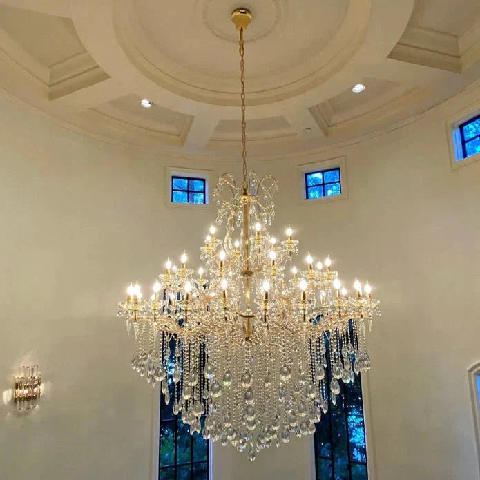 Classic Modern Multi - layers Crystal Chandelier for Staircase/Foyer/Villa - cyranlamps