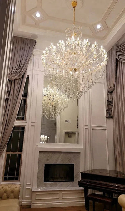 Classic Modern Multi - layers Crystal Chandelier for Staircase/Foyer/Villa - cyranlamps