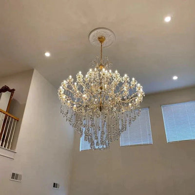 Classic Modern Multi - layers Crystal Chandelier for Staircase/Foyer/Villa - cyranlamps