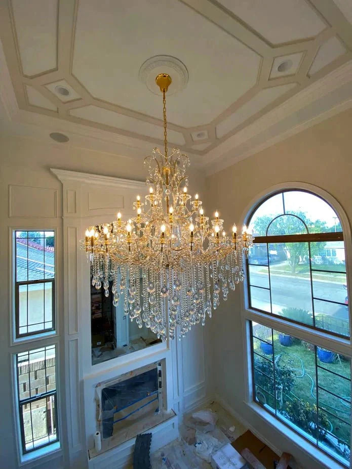 Classic Modern Multi - layers Crystal Chandelier for Staircase/Foyer/Villa - cyranlamps