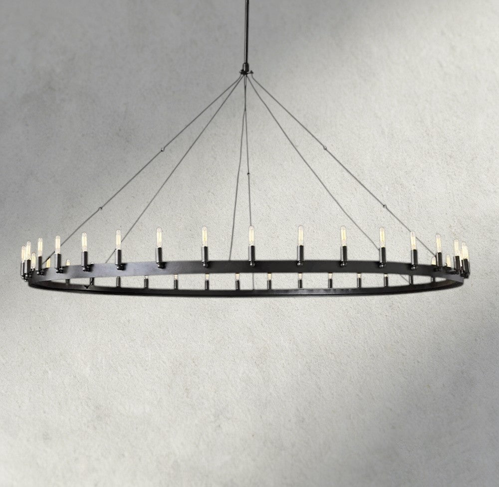 Cominv Round Outdoor Chandelier 26", 38", 50", 63", 73" - cyranlighting