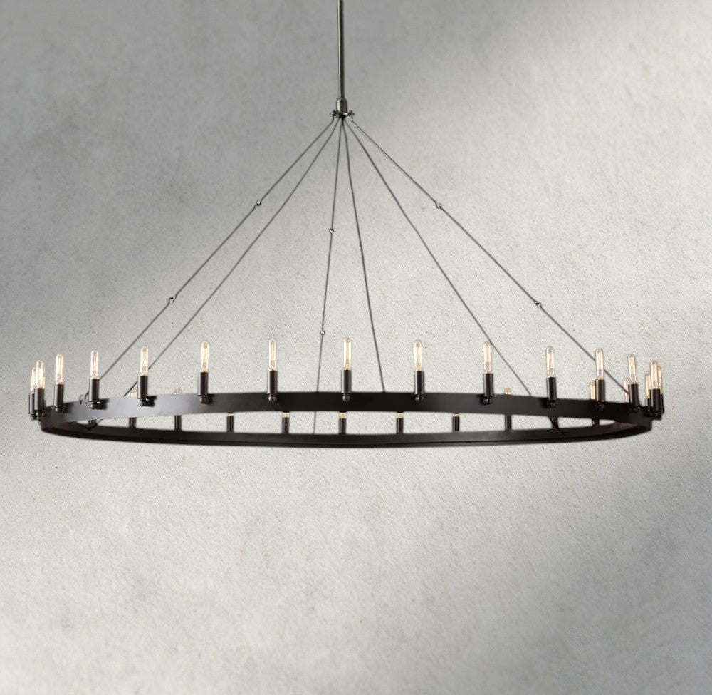 Cominv Round Outdoor Chandelier 26", 38", 50", 63", 73" - cyranlighting
