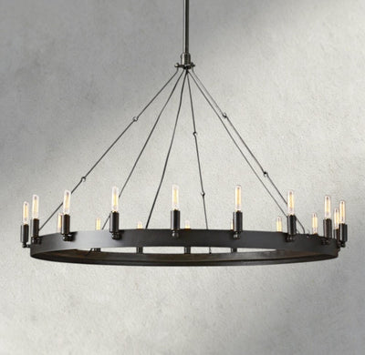 Cominv Round Outdoor Chandelier 26", 38", 50", 63", 73" - cyranlighting