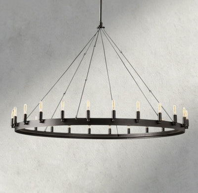 Cominv Round Outdoor Chandelier 26", 38", 50", 63", 73" - cyranlighting