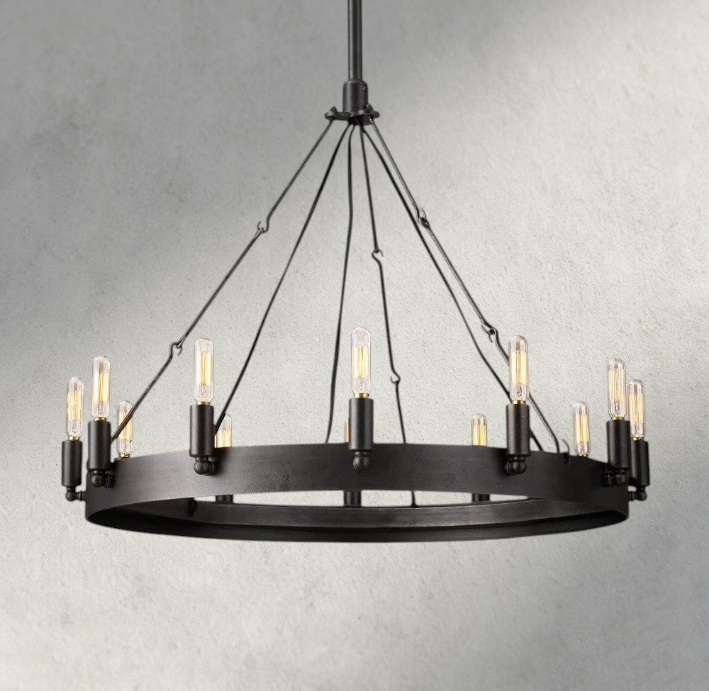 Cominv Round Outdoor Chandelier 26", 38", 50", 63", 73" - cyranlighting