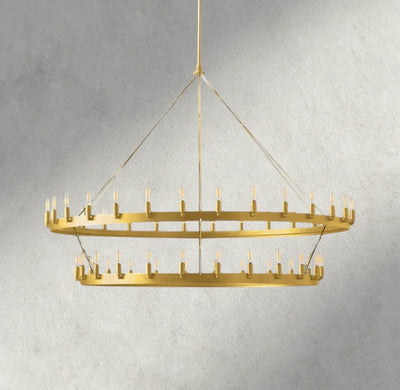 Cominv Vintage Filament Two - Tier Chandelier 38", 50", 63", 71" - cyranlighting