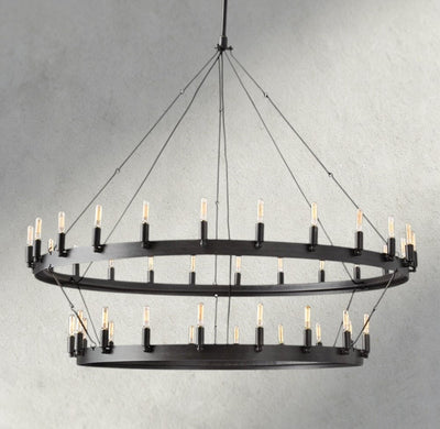 Cominv Vintage Filament Two - Tier Chandelier 38", 50", 63", 71" - cyranlighting