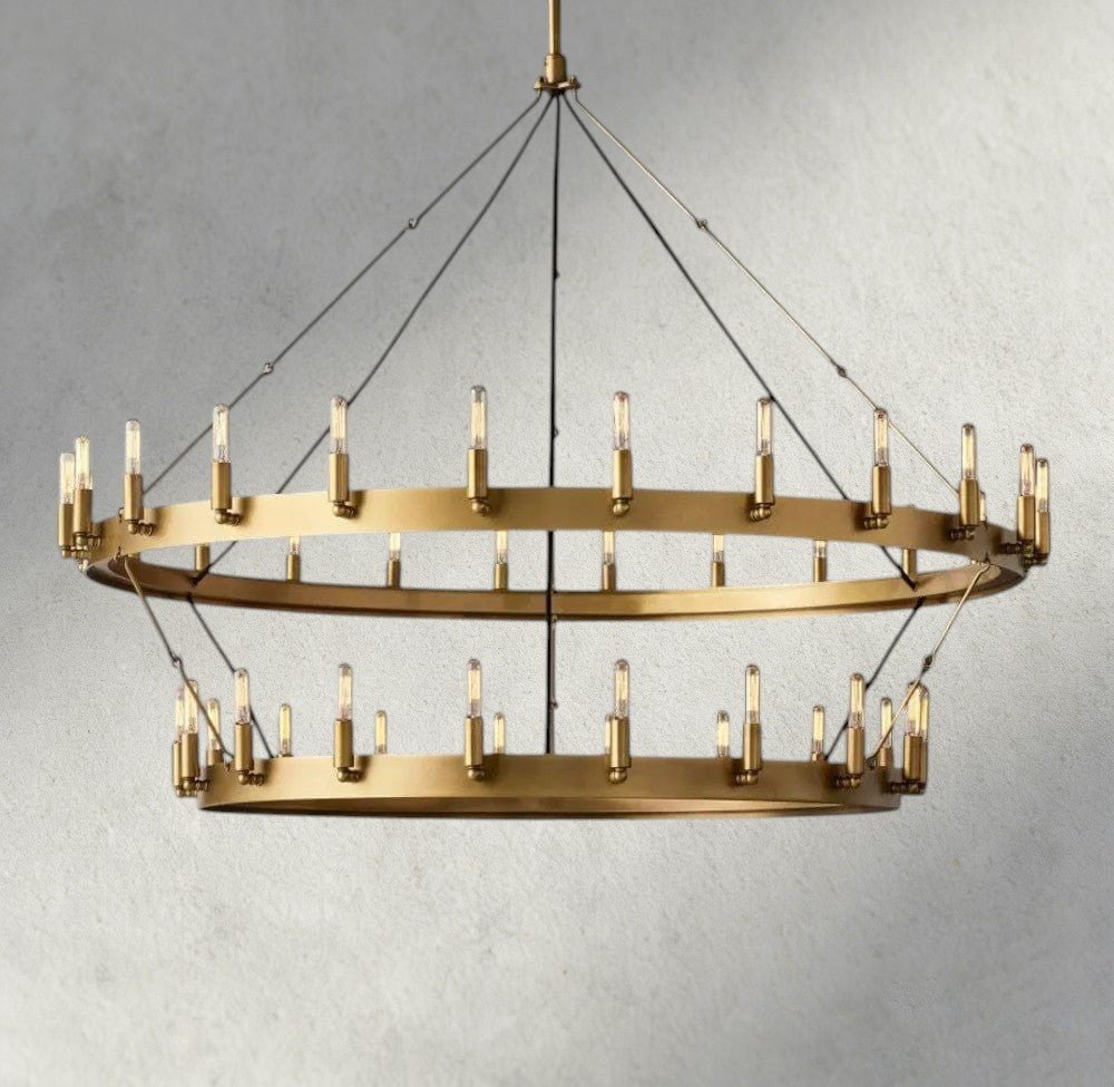 Cominv Vintage Filament Two - Tier Chandelier 38", 50", 63", 71" - cyranlighting