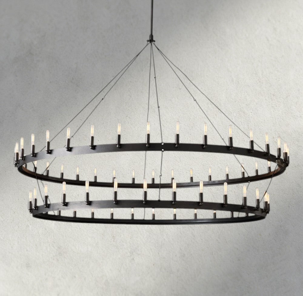Cominv Vintage Filament Two - Tier Chandelier 38", 50", 63", 71" - cyranlighting