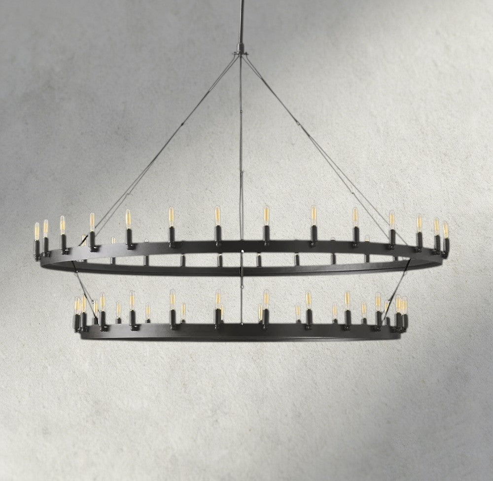 Cominv Vintage Filament Two - Tier Chandelier 38", 50", 63", 71" - cyranlighting