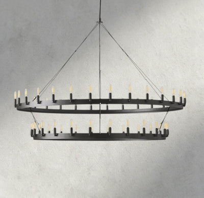 Cominv Vintage Filament Two - Tier Chandelier 38", 50", 63", 71" - cyranlighting