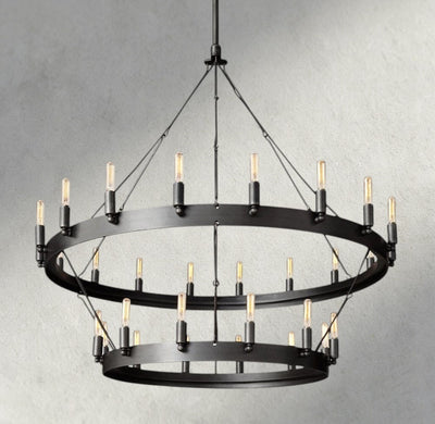Cominv Vintage Filament Two - Tier Chandelier 38", 50", 63", 71" - cyranlighting