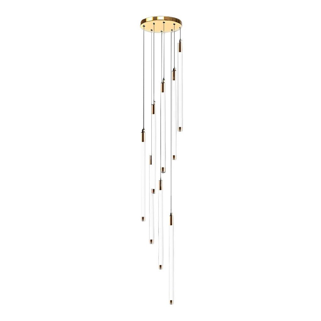 Contemporary Staircase Chandelier Spiral Tube Ceiling Light - Cyran Lamps