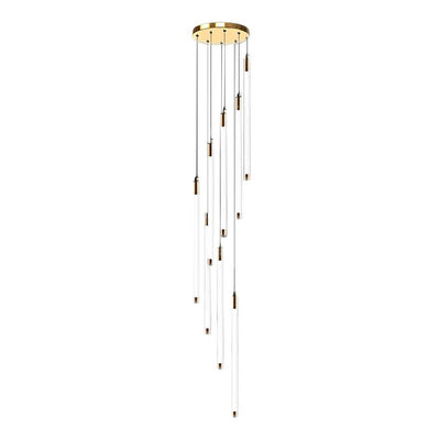 Contemporary Staircase Chandelier Spiral Tube Ceiling Light - Cyran Lamps
