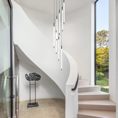 Contemporary Staircase Chandelier Spiral Tube Ceiling Light - Cyran Lamps