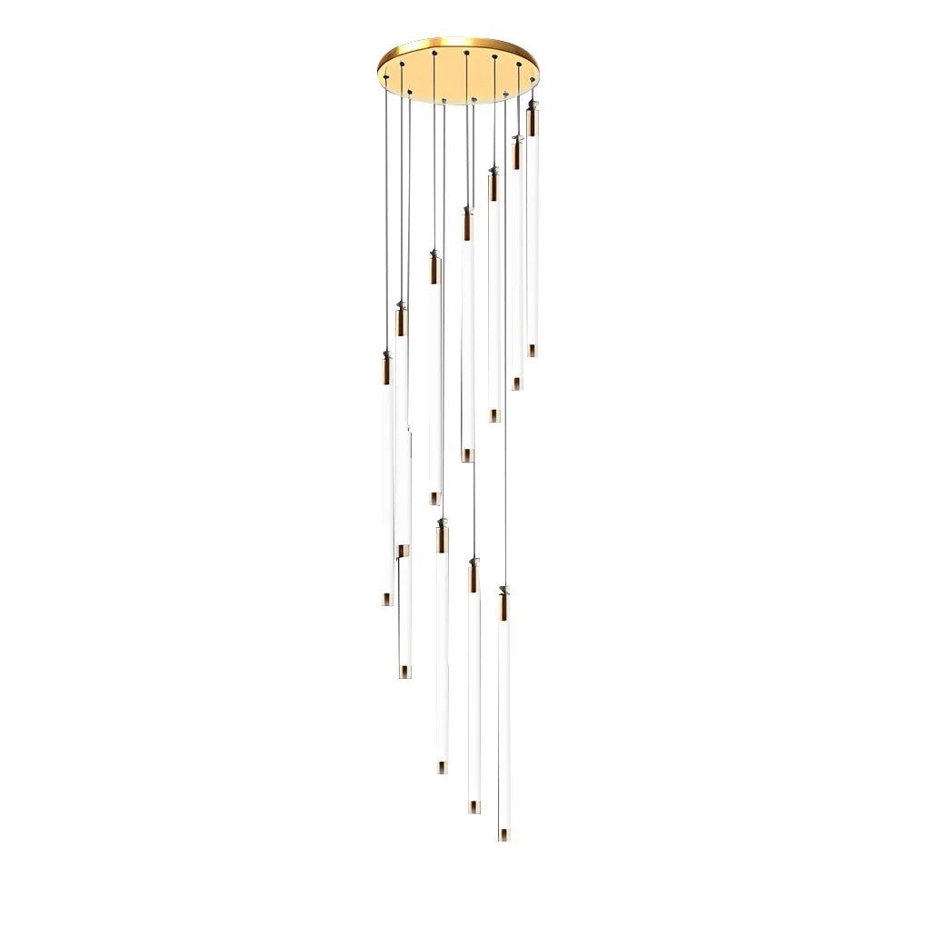 Contemporary Staircase Chandelier Spiral Tube Ceiling Light - Cyran Lamps
